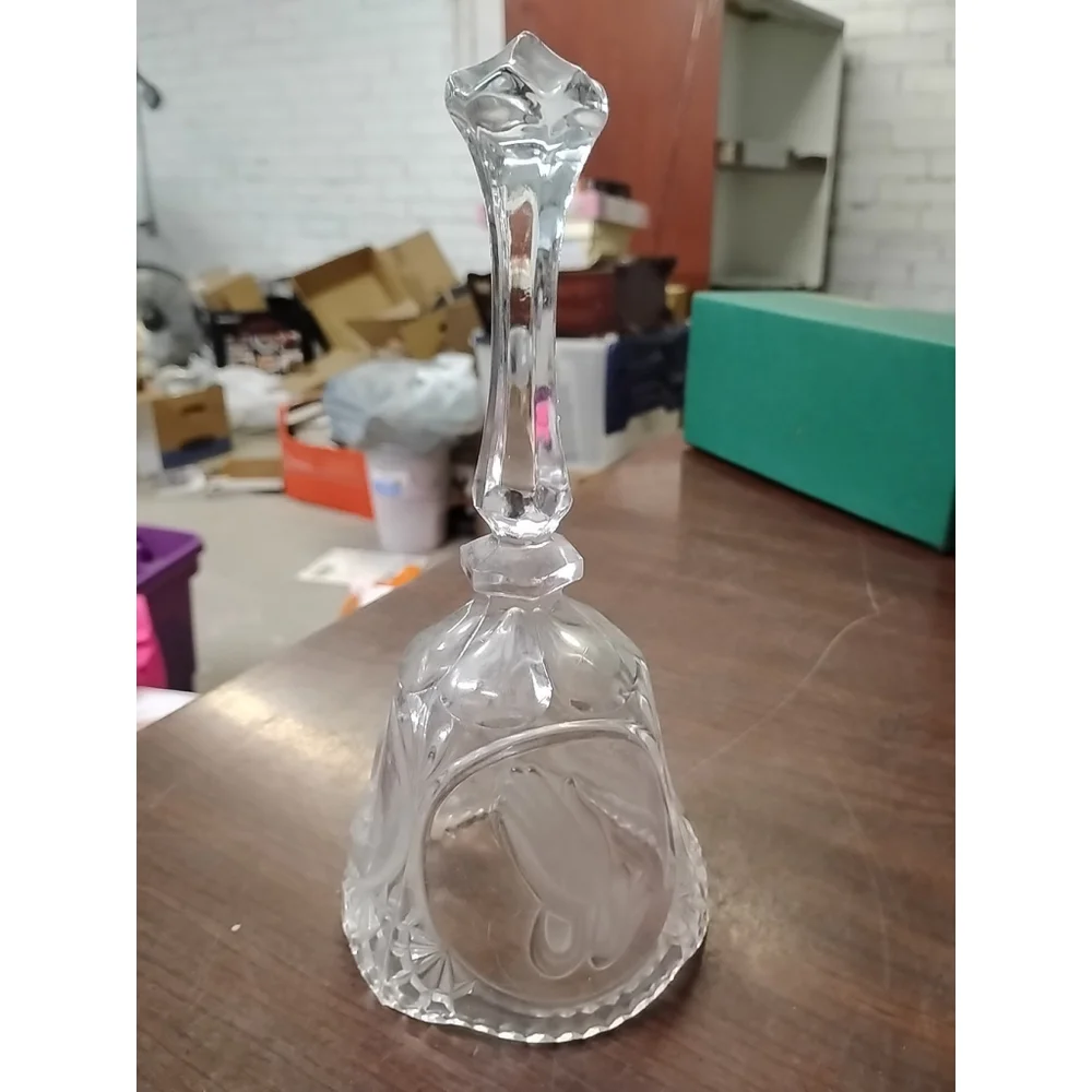 Vintage Artmark Lead Crystal‎ Bell Made In Germany The Lord's Prayer C.1986